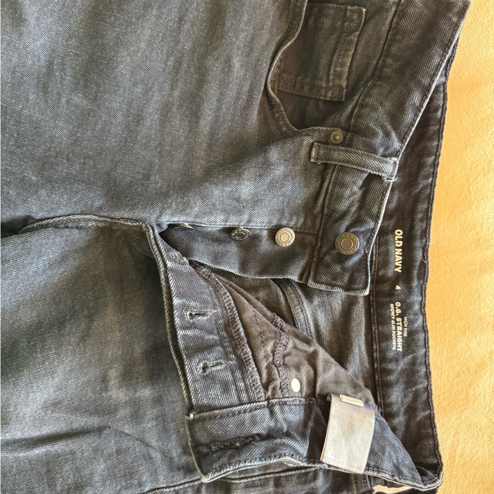Old Navy Dark Gray Button-Fly Jeans